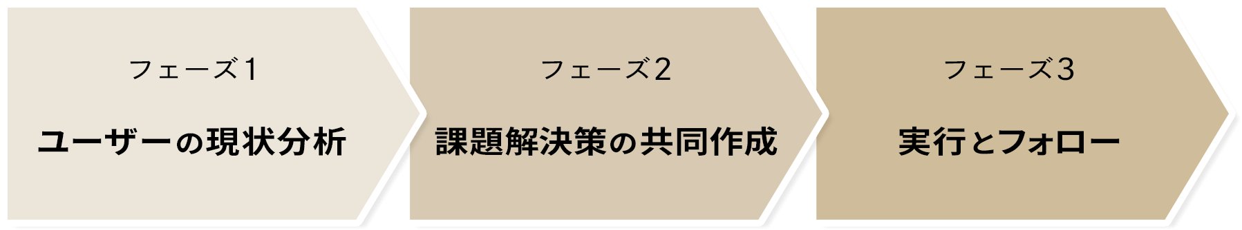 ・ユーザーの現状分析 ・課題解決策の共同作成 ・実行とフォロー